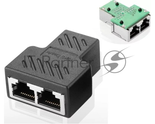 Переходник-разветвитель VCOM RJ-45 8P8C (F)<-->2 x 8P8C (F) ,FTP, ABS пластик, кат. 5eVCOM <CT252S>