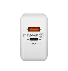 Сетевое зарядное устройство Lyambda LT22 20Вт c 2-мя выходами (PD+QC3.0)