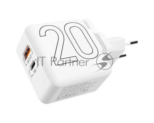 Сетевое зарядное устройство Lyambda LT22 20Вт c 2-мя выходами (PD+QC3.0)