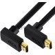 Кабель GCR 1.0m HDMI 2.0, M верхний угол /M верхний угол, черный, HDR 4:2:2, Ultra HD, 4K 60 fps 60Hz/5K*30Hz, 3D, AUDIO, 18.0 Гбит/с, 28/28 AWG, GCR-52309