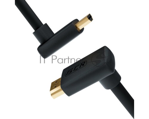 Кабель GCR 1.0m HDMI 2.0, M верхний угол /M верхний угол, черный, HDR 4:2:2, Ultra HD, 4K 60 fps 60Hz/5K*30Hz, 3D, AUDIO, 18.0 Гбит/с, 28/28 AWG, GCR-52309