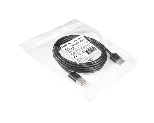 Кабель USB 2.0 ExeGate EX284930RUS EX-CC-USB2-AMAM-1.8 (Am/Am, 1,8м)