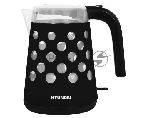 Чайник электрический Hyundai HYK-G2012 1.7л. 2200Вт черный/прозрачный (корпус: пластик)