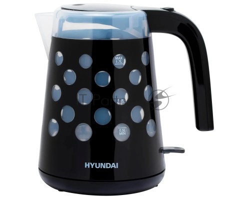 Чайник электрический Hyundai HYK-G2012 1.7л. 2200Вт черный/прозрачный (корпус: пластик)