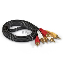 Кабель аудио ExeGate EX284947RUS EX-CCV-539-1.5 (3xRCA M/3xRCA M, 1,5м)