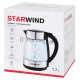 Чайник электрический Starwind SKG3026 1.7л. 2200Вт черный/серебристый (корпус: стекло)