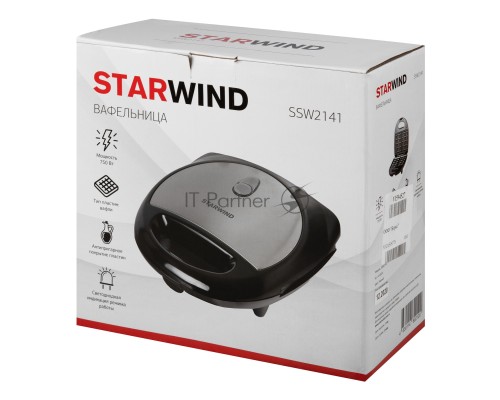 Вафельница Starwind SSW2141 750Вт черный