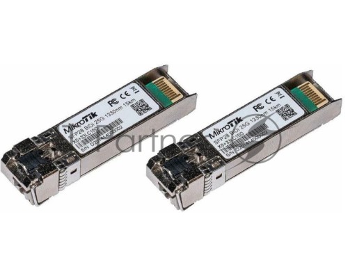 Комплект из двух SFP+ модулей Mikrotik XS+2733LC15D SFP/SFP+/SFP28 modules 1/10/25G 15km 1270nm + 1330nm