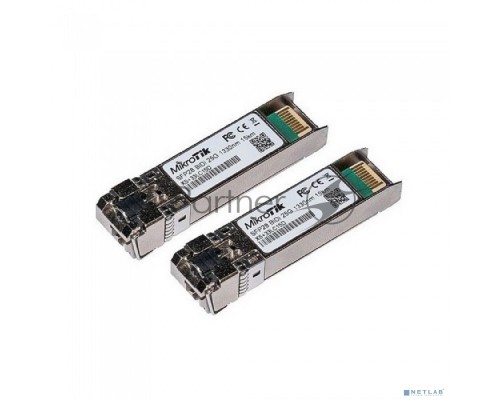 Комплект из двух SFP+ модулей Mikrotik XS+2733LC15D SFP/SFP+/SFP28 modules 1/10/25G 15km 1270nm + 1330nm