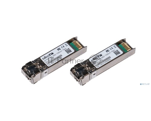 Комплект из двух SFP+ модулей Mikrotik XS+2733LC15D SFP/SFP+/SFP28 modules 1/10/25G 15km 1270nm + 1330nm