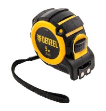 Denzel Рулетка 5м х 25мм, автоматич. фиксац., нейлон. покрытие, магнит. зацеп, двухстор. разметка [31522]