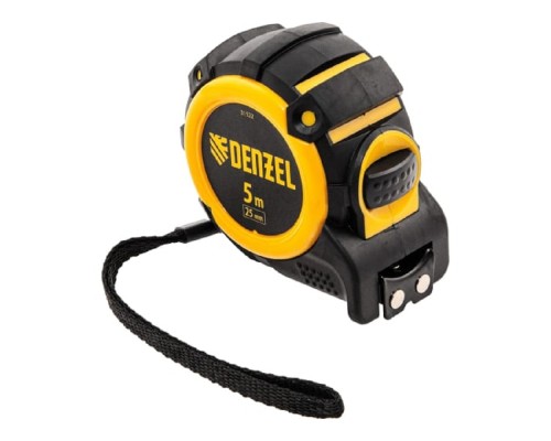 [Рулетки] Denzel Рулетка 5м х 25мм, автоматич. фиксац., нейлон. покрытие, магнит. зацеп, двухстор. разметка [31522]