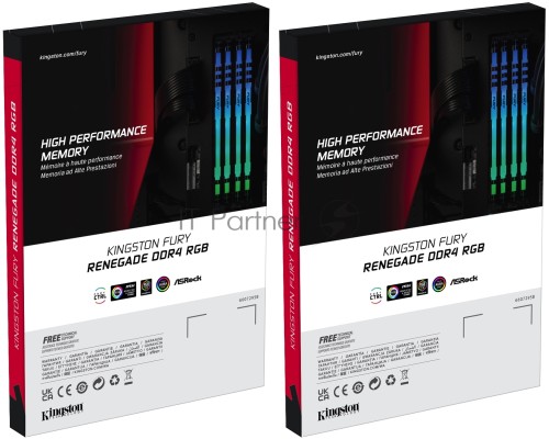 Память оперативная Kingston 32GB 3000MHz DDR4 CL15 DIMM (Kit of 4) FURY Renegade RGB