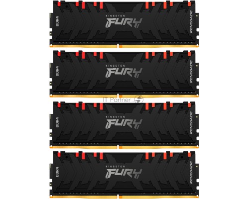 Память оперативная Kingston 32GB 3000MHz DDR4 CL15 DIMM (Kit of 4) FURY Renegade RGB