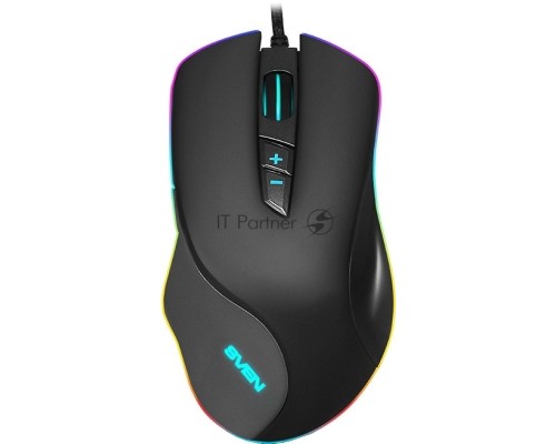 Мышь проводная SVEN RX-G970 черный, 4000 dpi, USB, кнопки - 7