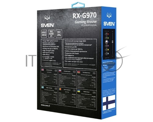 Мышь проводная SVEN RX-G970 черный, 4000 dpi, USB, кнопки - 7