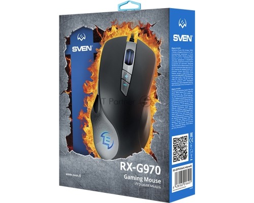 Мышь проводная SVEN RX-G970 черный, 4000 dpi, USB, кнопки - 7
