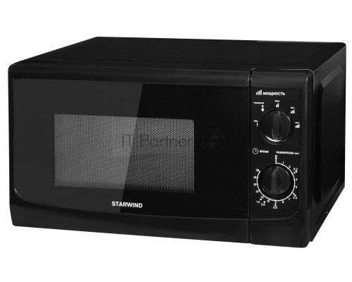 Микроволновая печь Starwind SWM5720 черный, 20 л, 700 Вт, переключатели - поворотный механизм