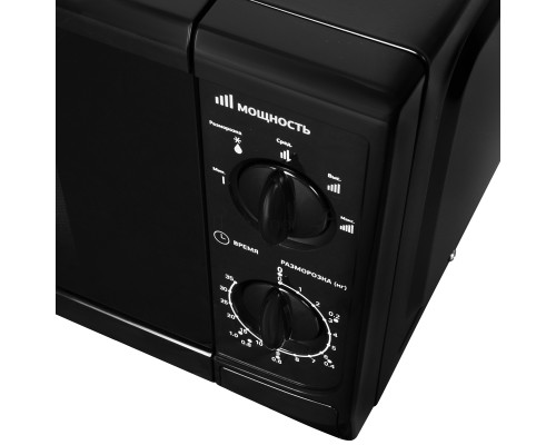 Микроволновая печь Starwind SWM5720 черный, 20 л, 700 Вт, переключатели - поворотный механизм