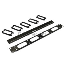 Кабельный организатор Hyperline CM-1U-5R-PL-COV с пластиковыми кольцами с крышкой, 19