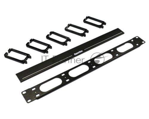 Кабельный организатор Hyperline CM-1U-5R-PL-COV с пластиковыми кольцами с крышкой, 19