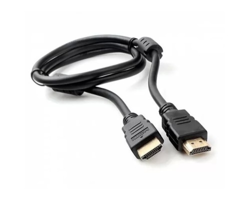 [кабели] Кабель HDMI Cablexpert 19M/19M, v2.0, медь, позол.контакты, экран, 2 фер.кольца, 1м, черный, пакет (CCF2-HDMI4-1M)