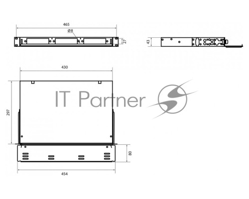 Бокс оптический универсальный Hyperline FO-19V-1U-3xSLT-W130H30-24UN-BK 19