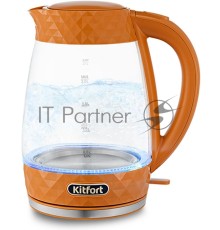 Чайник электрический Kitfort KT-6123-4 2л. 2200Вт оранжевый (корпус: стекло)