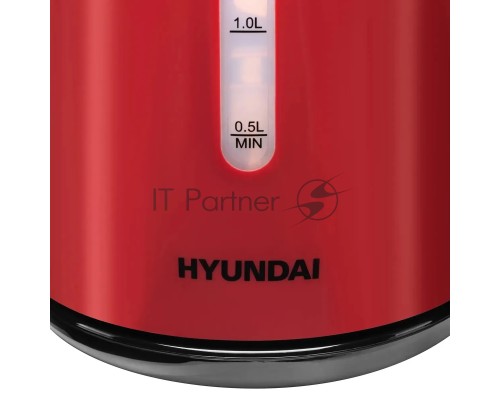 Чайник электрический Hyundai HYK-P3024 1.7л. 2200Вт красный/черный (корпус: пластик)