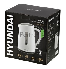 Чайник электрический Hyundai HYK-P2021 1.7л. 2200Вт белый/серый (корпус: пластик)