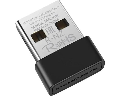 [Mercusys] Mercusys MA20N Сверхкомпактный двухдиапазонный USB-адаптер Wi-Fi AC650 