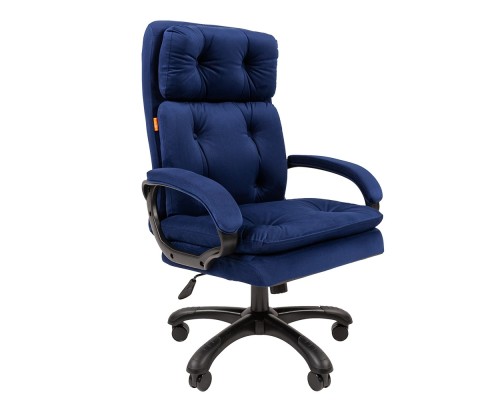 [Офисные кресла] Офисное кресло Chairman 442 Россия ткань T-82 синий (черный пластик) (7127982)