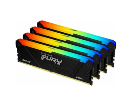 [Модуль памяти] Память DDR4 4x8GB 3600MHz Kingston KF436C17BB2AK4/32 Fury Beast RGB RTL Gaming PC4-28800 CL17 DIMM 288-pin 1.35В kit single rank с радиатором Ret