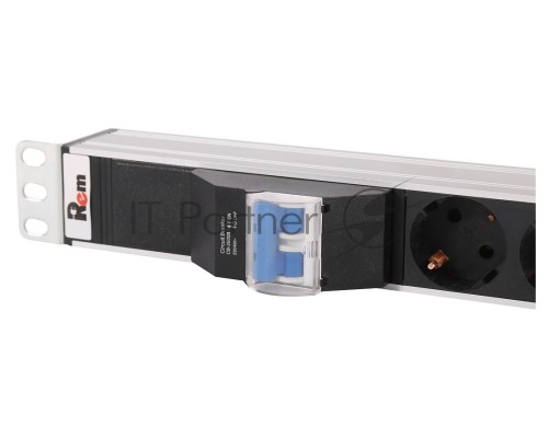 Верт блок розет Rem-16 с авт 16А 10 Shuko 10IEC60320 C19 16A алюм 33-38U 3м