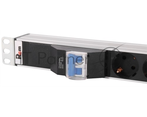 Верт блок розет Rem-16 с авт 16А 10 Shuko 10IEC60320 C19 16A алюм 33-38U 3м