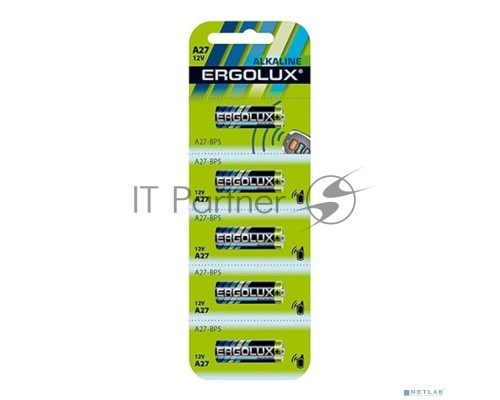 Батарейки Ergolux LR27A BL-5 (A27-BP5,12В) (5 шт. в уп-ке)
