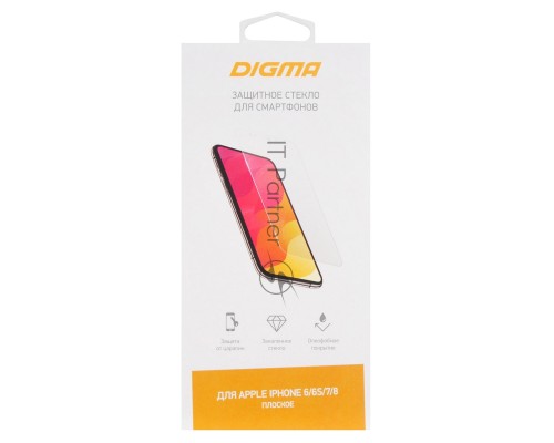 Защитное стекло для экрана Digma для Apple iPhone 6/6S/7/8 прозрачная 1шт. (DGG1AP876A)