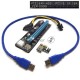 Переходник/удлинитель USB Riser card PCI-E x1 Male to PCI-E x16 Female с питанием 6Pin, EpciEkit ver009S, Espada, в комплекте кабель usb3.0