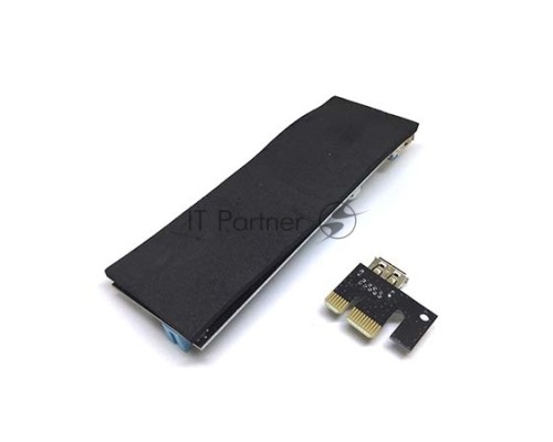 Переходник/удлинитель USB Riser card PCI-E x1 Male to PCI-E x16 Female с питанием 6Pin, EpciEkit ver009S, Espada, в комплекте кабель usb3.0
