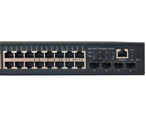 Управляемый коммутатор OSNOVO L2 PoE Gigabit Ethernet на 48 RJ45 PoE + 4*GE SFP, до 30W на порт, суммарно до 800W