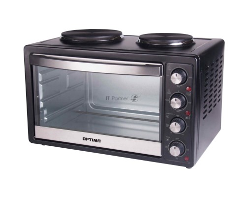 Мини-печь OPTIMA OH-352MB (33 литра, 2  конфорки, термостат, противень, черный)