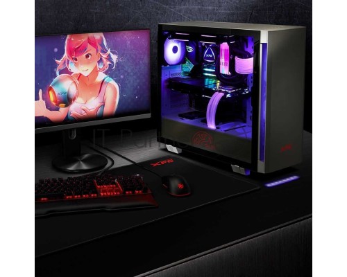 Компьютерный корпус XPG INVADER-BLACKCOLOR BOXWORLDWIDE (ATX, подсветка ARGB, 2  вентилятора 120мм, стеклянная боковая панель, черный)