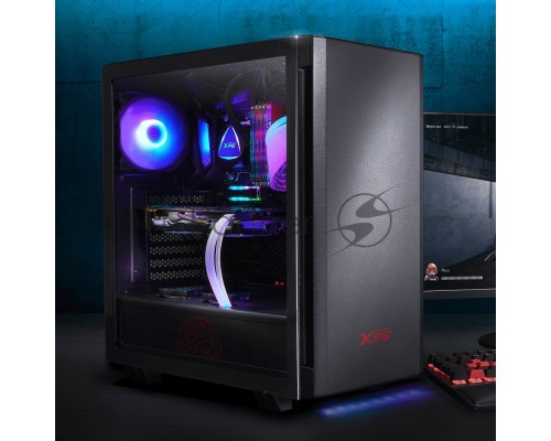 Компьютерный корпус XPG INVADER-BLACKCOLOR BOXWORLDWIDE (ATX, подсветка ARGB, 2  вентилятора 120мм, стеклянная боковая панель, черный)