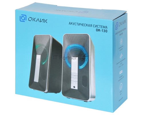 Колонки Oklick OK-130 2.0 черный BT портативные