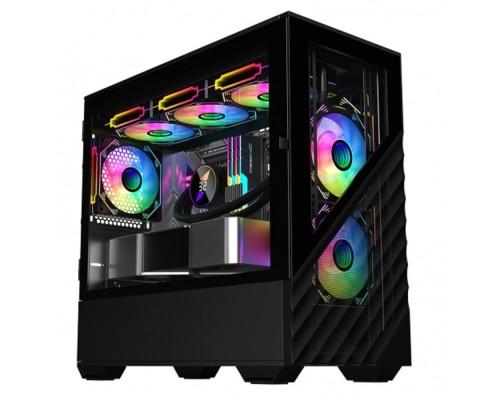 [Корпус] 1STPLAYER DK D7 Black / mATX / 3x120mm LED fans / D7-BK-3F1