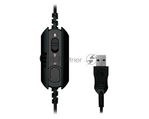 Наушники с микрофоном A4Tech Bloody G570 черный/серый 2м мониторные USB оголовье (G570 USB/ BLACK + GREY)
