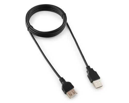 [кабели] Кабель-удлинитель USB2.0 Cablexpert CC-USB2-AMAF-6B-N, AM/AF, медь, серия Pro, 1.8м, черн, пакет