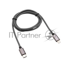 Кабель REXANT Type-C-Lightning PD, 1 м, графит, нейлон