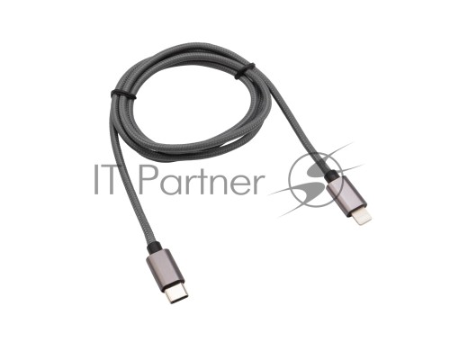 Кабель REXANT Type-C-Lightning PD, 1 м, графит, нейлон
