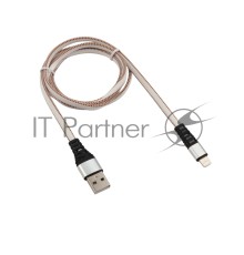 Кабель REXANT USB-Lightning 2.4 A, 1 м, белая нейлоновая оплетка